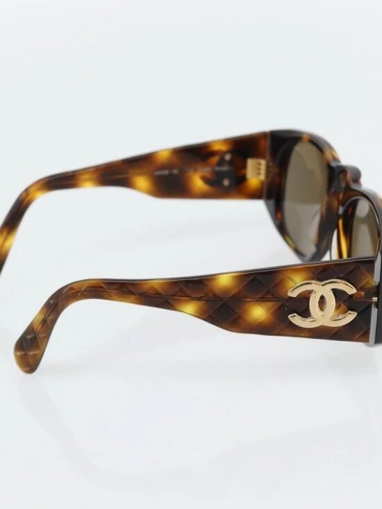 CHANEL Matelasse Sunglasses plastic Brown CC Auth 181242 main image 6